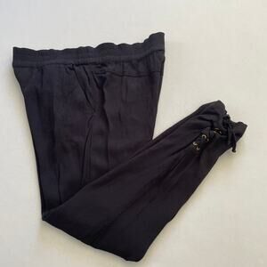 l*space Pants Womens Medium Black Lace Up Swim Cover Up Resort Vacation Beach